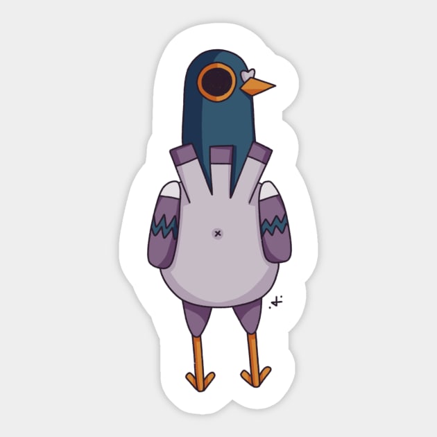 Pigeon Number One Sticker by EmpressIguana